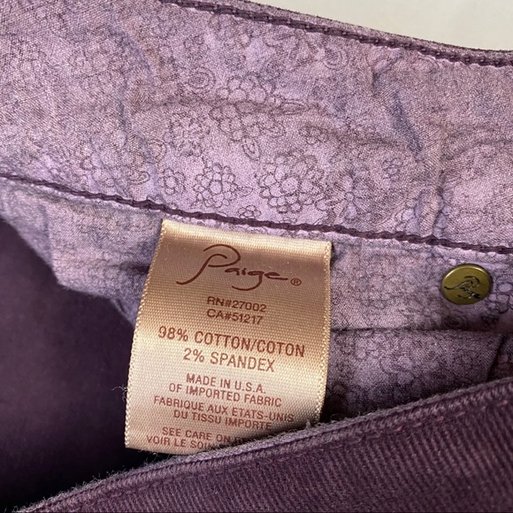 Paige Skyline Dark Purple Stretchy Ankle Jean - Picture 5 of 7
